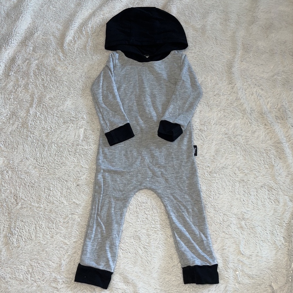 Jones 12 month hooded bamboo footie sleeper